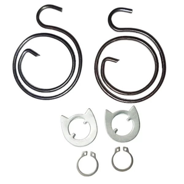 door handle spring heavy black metal complete set set of 2