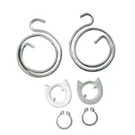 door handle spring silver complete set set of 2