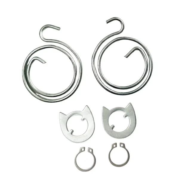 door handle spring silver complete set set of 2