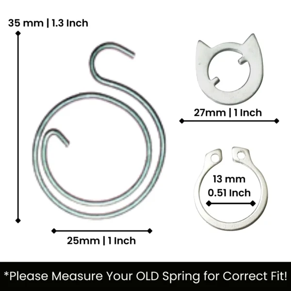 door handle spring silver complete set - view 2