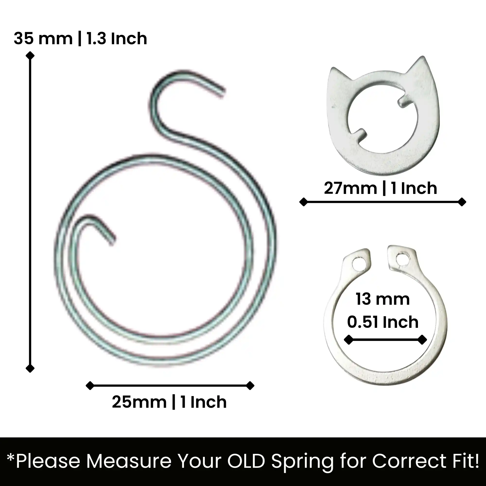 door handle spring silver complete set - view 2